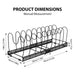 Expandable Pan & Lid Organiser Rack – 10 Adjustable Dividers, 2 Metal Frames