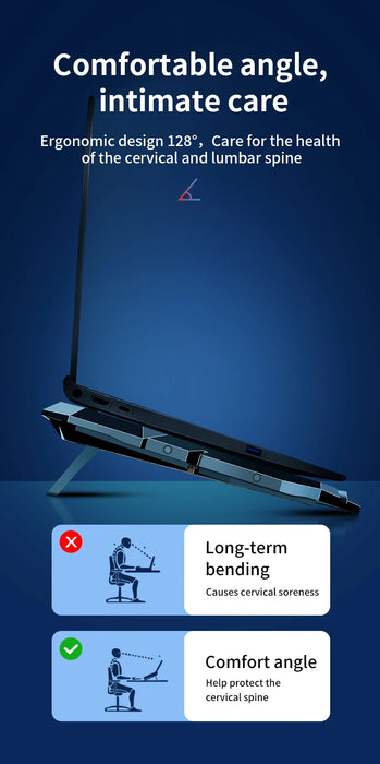 17-inch Six-Fan Laptop Cooler with LED Screen and Dual USB Ports