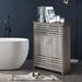 Modern Wooden Freestanding Bathroom Cabinet - Grey Oak, 60 x 30 x 85cm