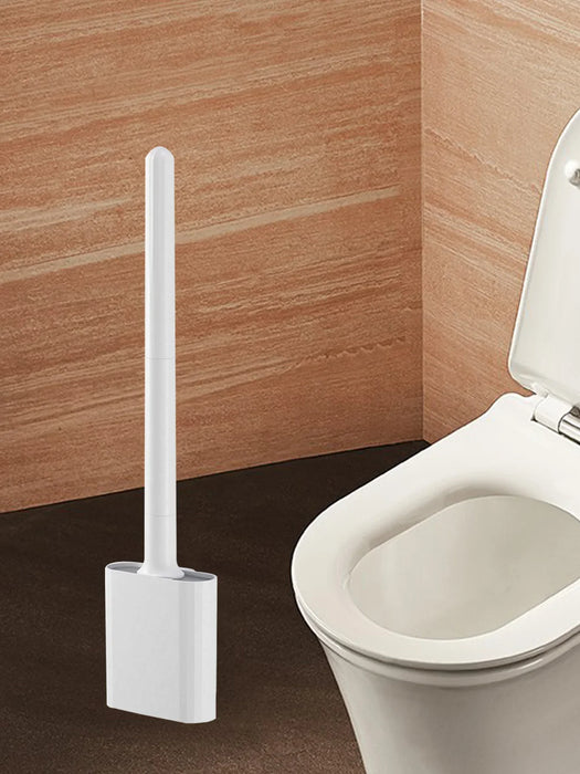 Mini Silicone Toilet Brush Set — Wall‑Mounted or Free‑Standing, Soft Silicone Brush