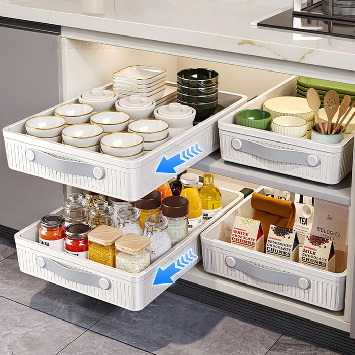 Pull-Out Sliding Cabinet Shelf — Kitchen & Pantry Storage Organiser (M/L)