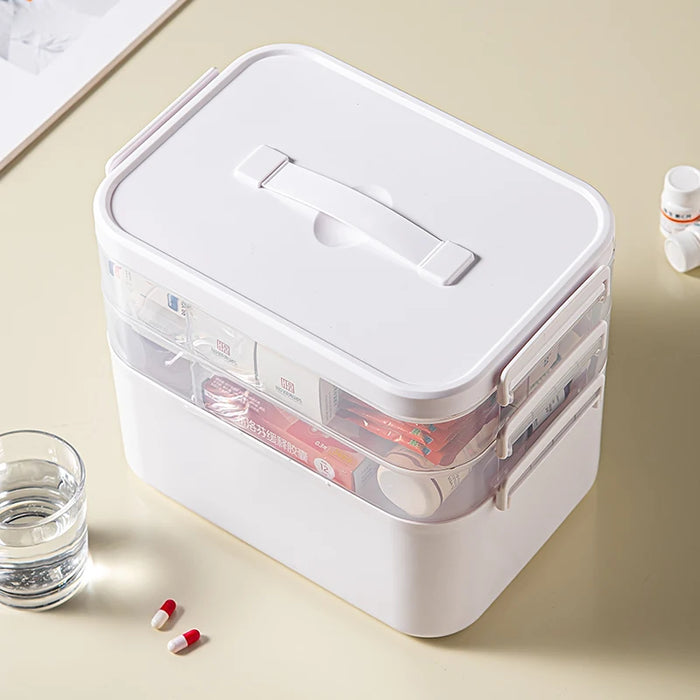 Medical Rack Plastic Container Large Multi-tier Medical Storage Box — Portable Medicine Display Rack ...