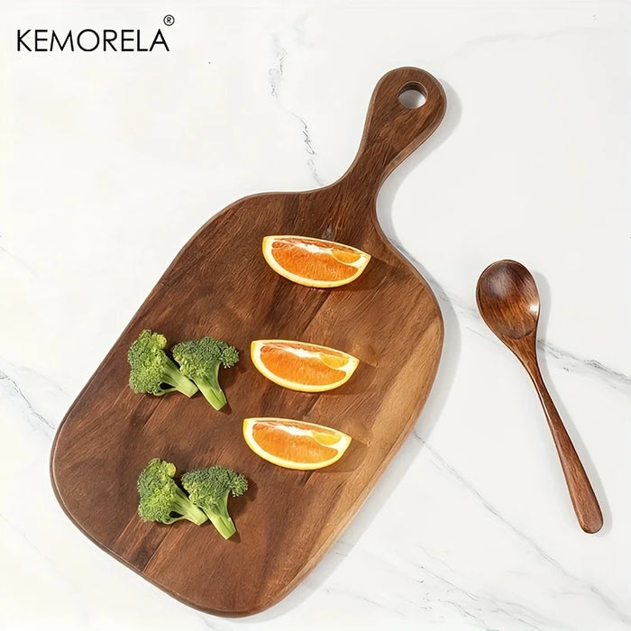 Wooden Cutting Board with Handle — Food-Safe Chopping Board for Meat, Cheese & Pizza