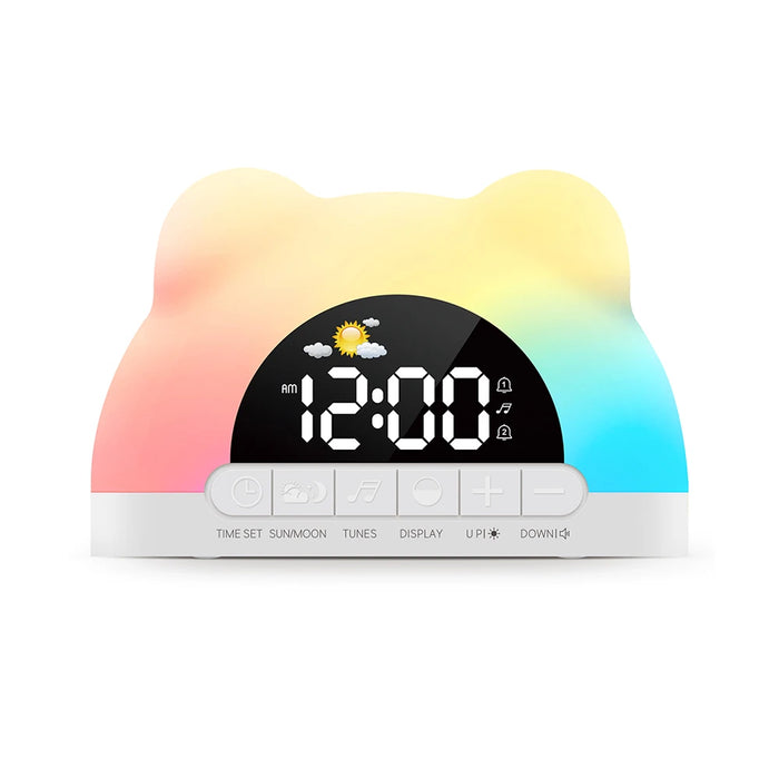 Bear-Shaped Sunrise Alarm Clock — Digital Wake-up Light & Colour Night Light