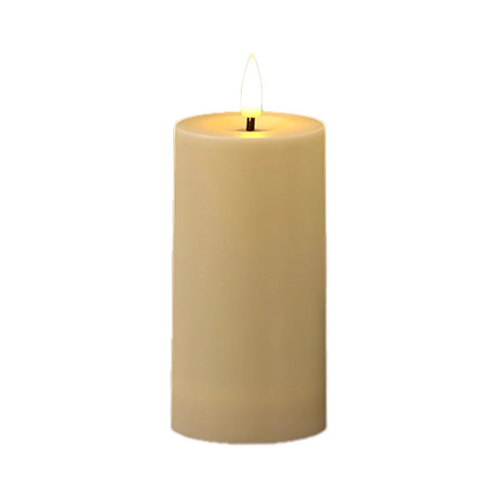 Outdoor Flameless LED Pillar Candles with Remote & Timer — Yellow Flicker, Battery-Operated (3/4pc)