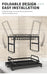 2-Tier Metal Dish Drainer with Draining Spout, Cutlery & Cup Holders