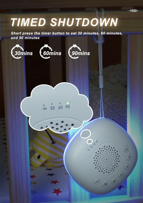 Portable White Noise Machine with LED Breathing Light & 20 Soothing Sounds