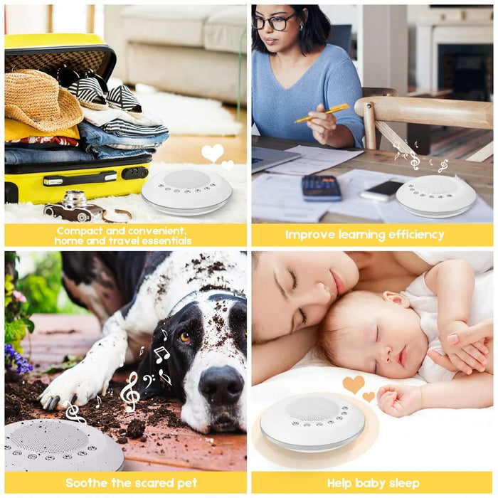 Portable Baby White Noise Machine — 28 Soothing Sounds, USB‑C Rechargeable, Timer & Memory
