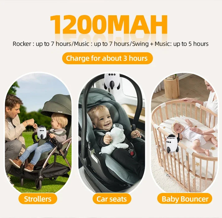 Portable Baby Soother — Bluetooth Sleep Aid & Rocker, USB‑C Rechargeable (White)