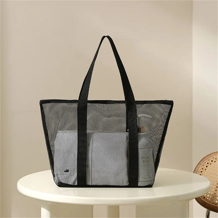 Quick-Dry Mesh Shower Caddy Tote – Beach & Travel Wash Bag (8 Pockets)