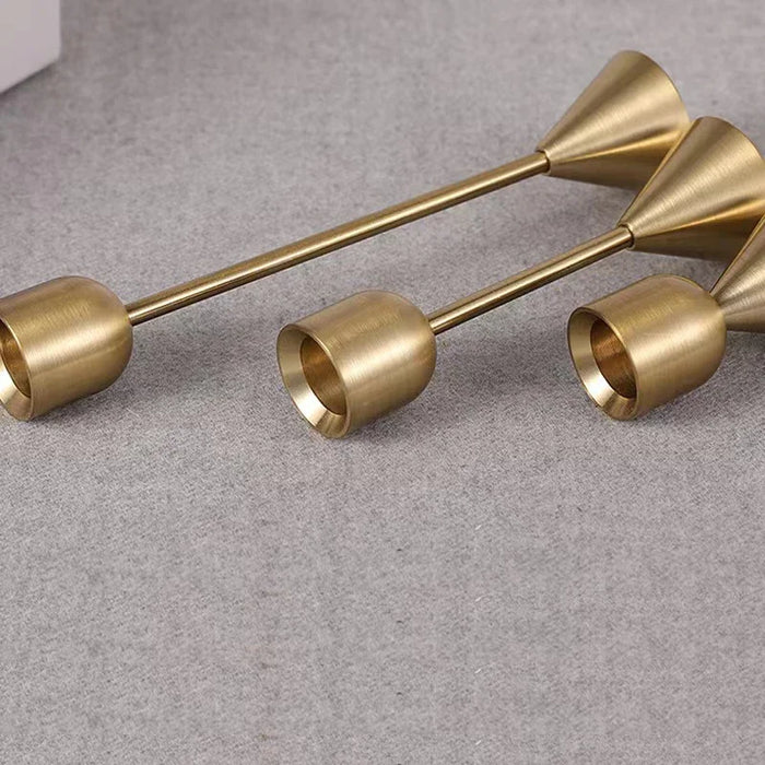 Gold Metal Candle Holder — Aluminium Candlestick for Tables & Events