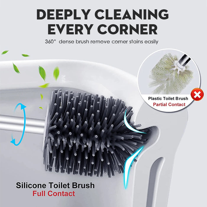 SDARISB Long-Handle Silicone Toilet Brush with Bendable Head (DR-FE94)