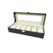 12-Slot Watch Box — Grey PU Leather with Clear Window & Velvet Lining