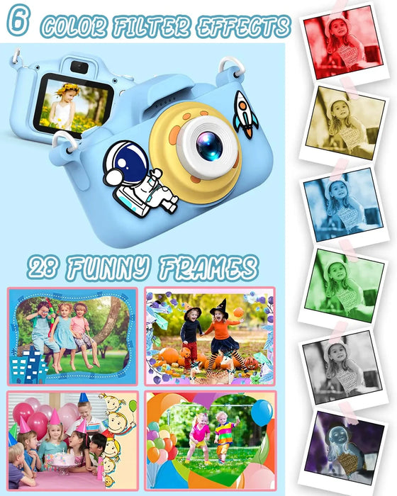 40MP HD Dual Lens Digital Cartoon Kids Camera Children's Mini Cameras Toys 2 Inch HD Screen For Boy Girl Christmas Birthday Gift