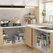 Metal Pull-Out Under-Sink Organiser with Sliding Shelf — Kitchen Storage (White/Black)