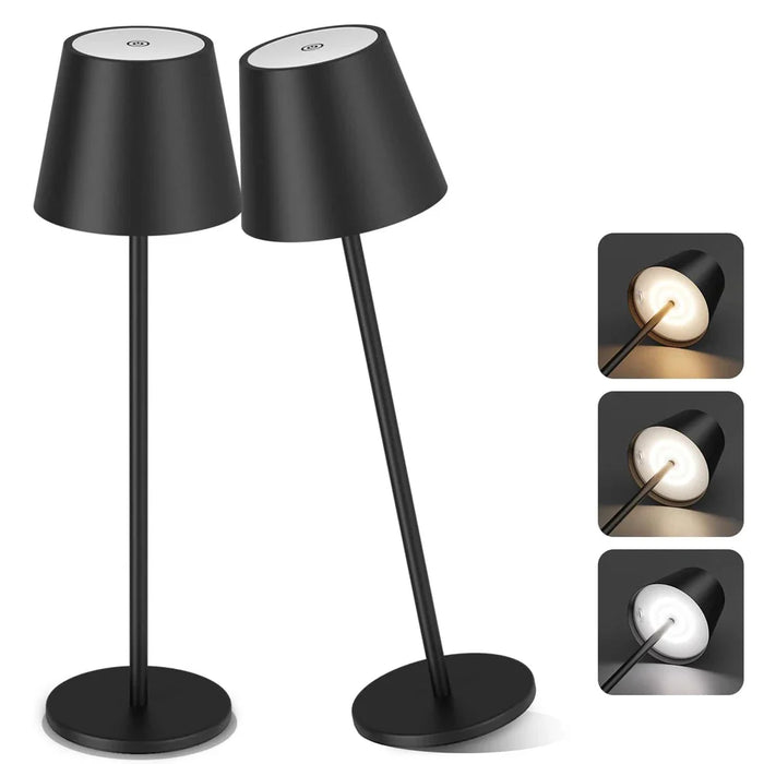 LED Rechargeable Desk Lamp - Touch Switch Table Lights, 3 Colour Modes, Dimmable Feature - Ideal for Bedroom, Living Room, Bar & Dinner Decoration Lighting