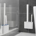 Wall-Mounted Silicone Toilet Brush with Long Handle — Quick-Dry Soft Bristles