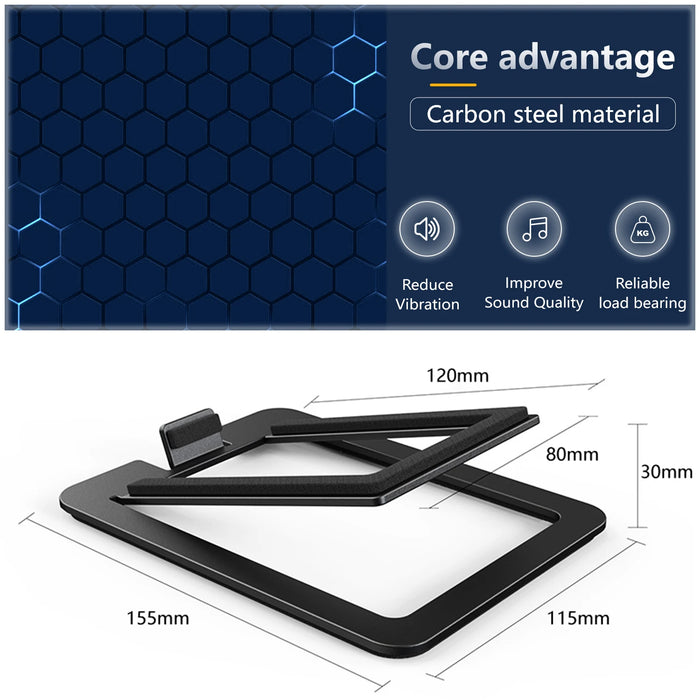 Carbon Steel Tabletop Speaker Base — Shock-Absorbing Stand
