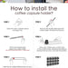 Universal Coffee Capsule Holder – 10 Adhesive Strips for K‑Cup, Nespresso, Dolce Gusto