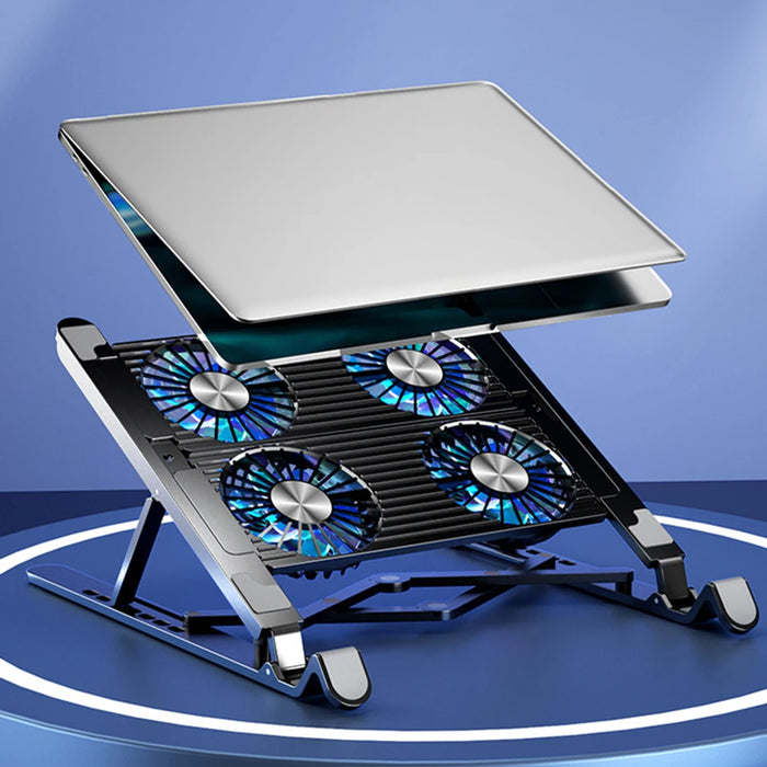 Foldable Laptop Cooling Pad — 2 or 4 Fans, RGB, 7 Heights for 11–17.3-inch Laptops
