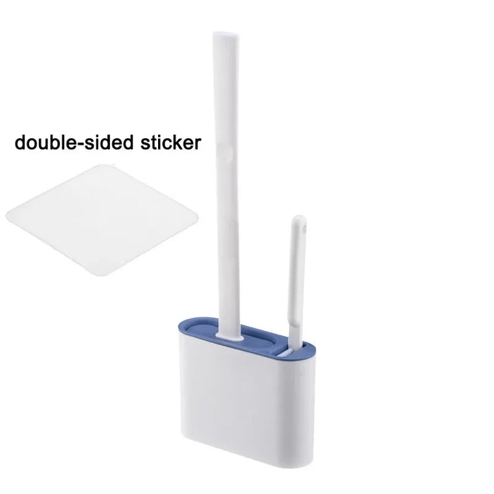 Silicone Soft‑Bristle Wall‑Mounted Toilet Brush with ABS Handle