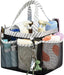 Mesh Shower Caddy Tote – Portable Bathroom & College Organiser, 8-pocket, Oxford Handles, Black