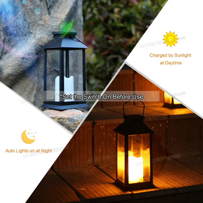 Neoglint Solar Lantern Lights Model - LED Flameless Candle Garden Decorative Lighting - Perfect for Outdoor Events, Backyard Parties and Tablescape Decorations