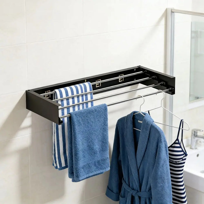 Carbon Steel Invisible Wall-Mounted Clothes Drying Rack — 60cm Hidden Foldable, Heavy-Duty