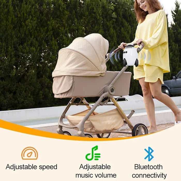 Portable Baby Soother — Bluetooth Sleep Aid & Rocker, USB‑C Rechargeable (White)