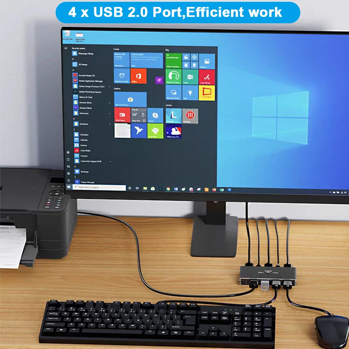 2-Port HDMI KVM Switch 4K@60Hz with USB 2.0 Hub & IR Remote (ZY-AK1)
