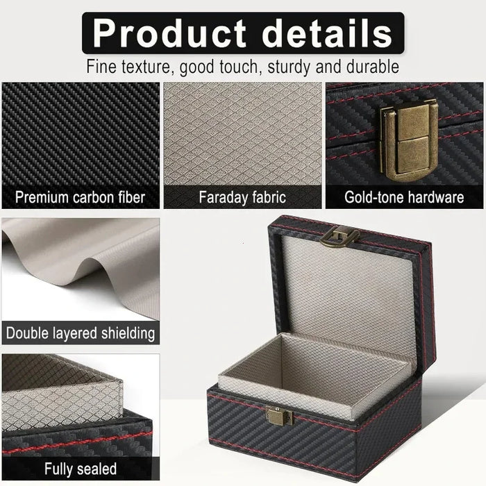 Faraday Signal-Blocking Key Fob Box — Anti-Theft Mobile & Key Protector
