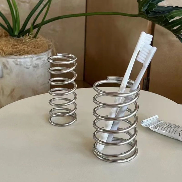 Stainless Steel Toothbrush Holder – Metal Bathroom Storage Rack