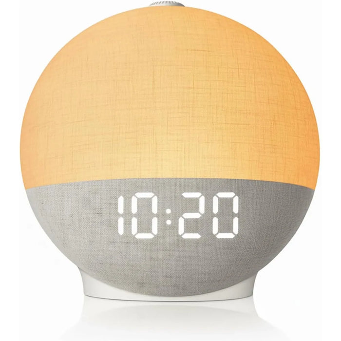 Wake‑Up Light Sunrise Alarm Clock — White Noise, Bluetooth Speaker & Colour‑Changing Night Light