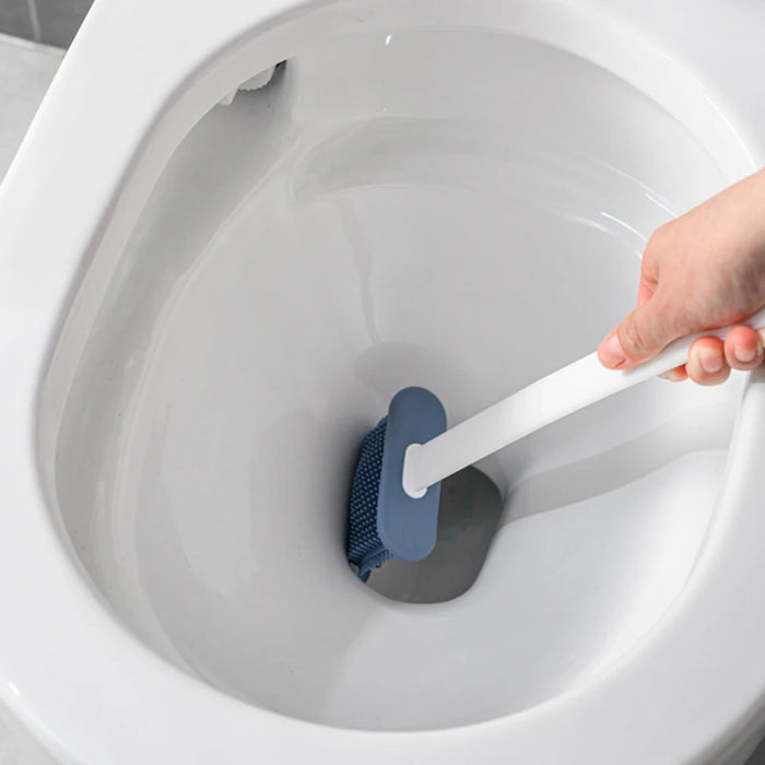 Silicone Soft‑Bristle Wall‑Mounted Toilet Brush with ABS Handle