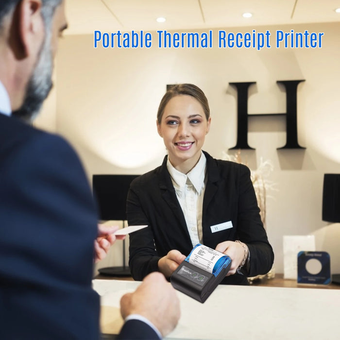 Portable Mini 2-inch Thermal Receipt Printer — Bluetooth & USB, 58mm for Restaurants & Retail