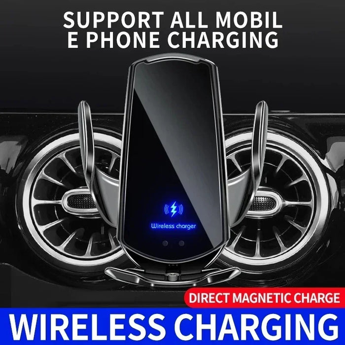 Q3 Smart Sensor 15W Wireless Car Charger & Auto‑Clamping Phone Holder — Qi Compatible