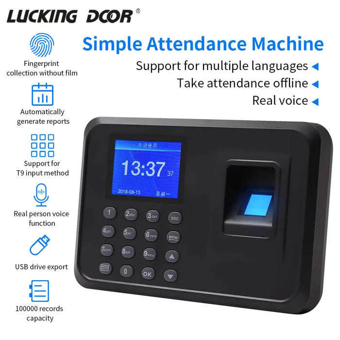 A5 Fingerprint Time Attendance Device — Biometric Clock‑in Terminal