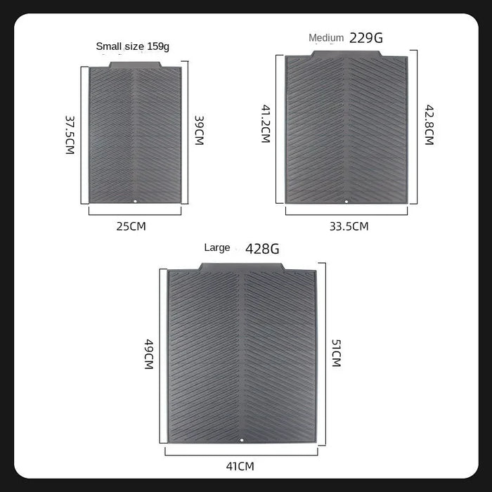 Silicone Drain & Drying Mat – Non‑Slip, Heat‑Resistant Dish Pad