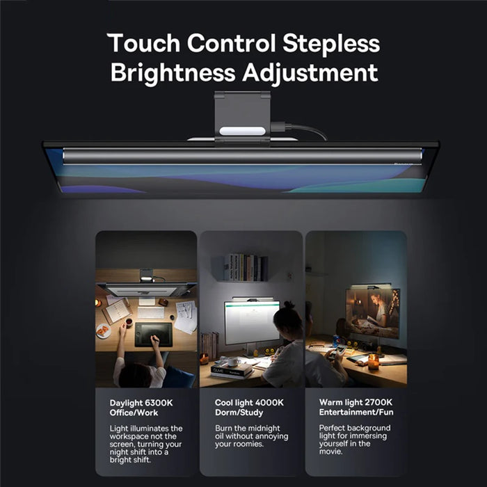 Baseus Screen Light Desk Lamp - LCD Monitor Hanging Light, Table Lamp, Computer and Laptop USB Light - Ideal Study and Reading Solution