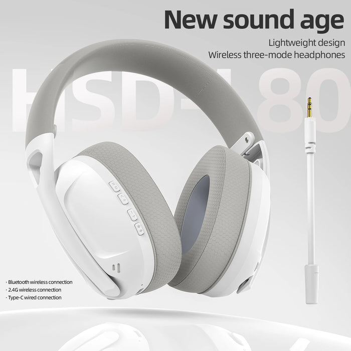 L80 Lightweight Three-Mode Gaming Headset — Bluetooth & Wired with Microphone
