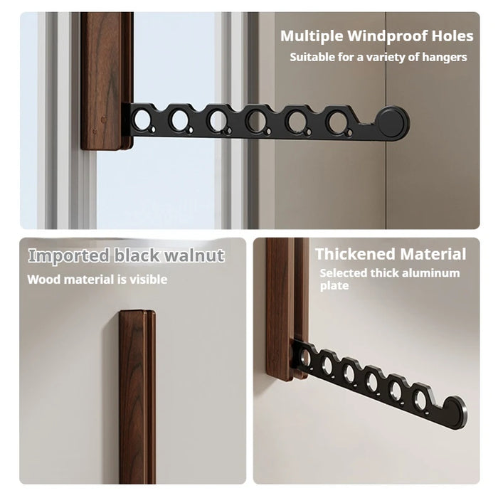 Wood Wall-Mounted Clothes Hanger — Foldable, Space-Saving Drying Rack