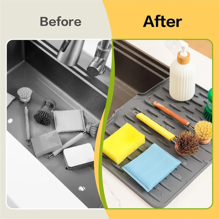 Silicone Dish Drying Mat — Fast Drainage, Heat-Resistant & Non-Slip
