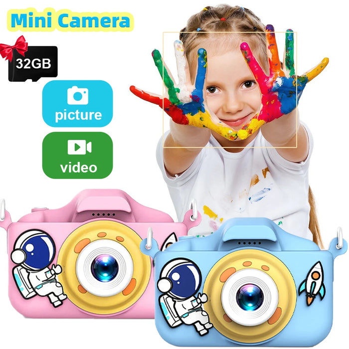 40MP HD Dual Lens Digital Cartoon Kids Camera Children's Mini Cameras Toys 2 Inch HD Screen For Boy Girl Christmas Birthday Gift