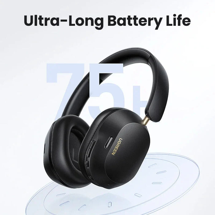 UGREEN MAX5C Wireless Noise Cancelling Bluetooth Headphones - 43dB Hybrid Active Noise Cancellation, Hi-Res LDAC, 75H Spatial Audio Headset Earphones - Ideal for Noise-Free and Long-Lasting Audio Experience.