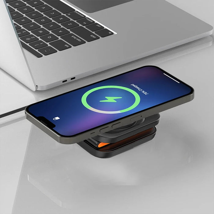 3‑in‑1 Foldable Magnetic Fast Wireless Charger Stand for iPhone 12–17, Apple Watch & AirPods