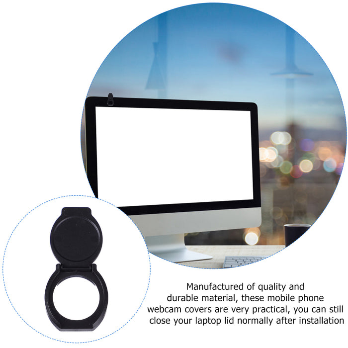 5-pack Ultra-Thin Webcam Privacy Covers for Laptops, Tablets and Phones — Black