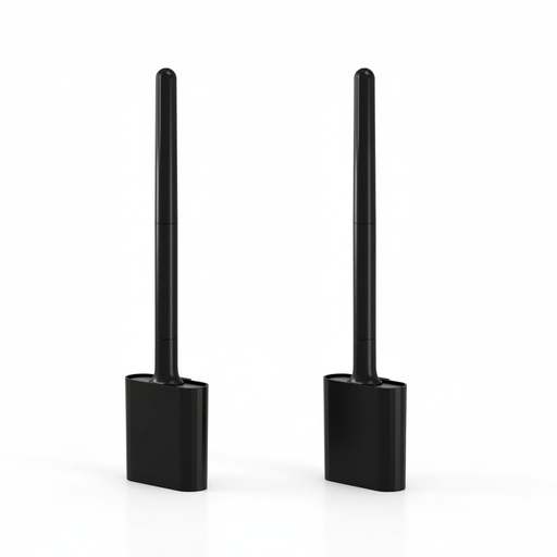 Mini Silicone Toilet Brush — Detachable Pole & Drip-Proof Holder