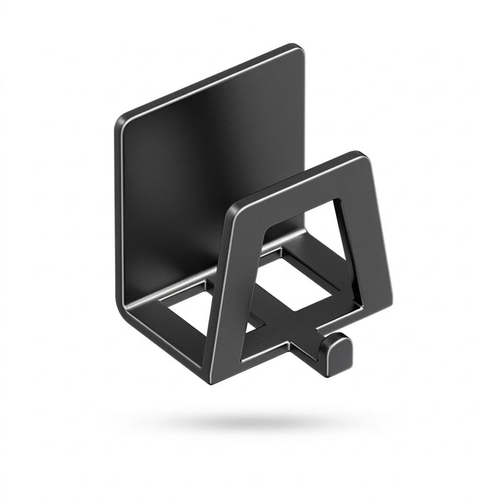 Self‑Adhesive Carbon Steel Sponge Holder — Sink & Bathroom Organiser, Black/Gray/White