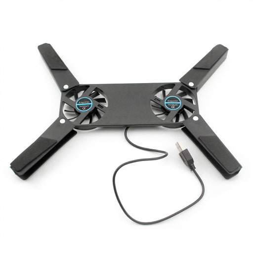 Foldable Laptop Cooler with Dual 60mm Fans — USB-Powered Stand for 7–15-inch Notebooks