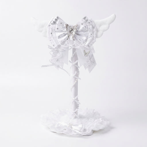Pink Lace Angel Wings Headphone Stand — Kawaii Gaming Headset Holder